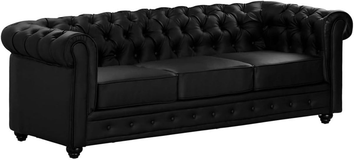 sofá, 205 × 78 × 72 cm, negro, Vente-unique