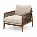 Sillón de Madera y Algodón Beige 85x75x80 cm