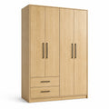Armario de madera con 4 puertas y 2 cajones