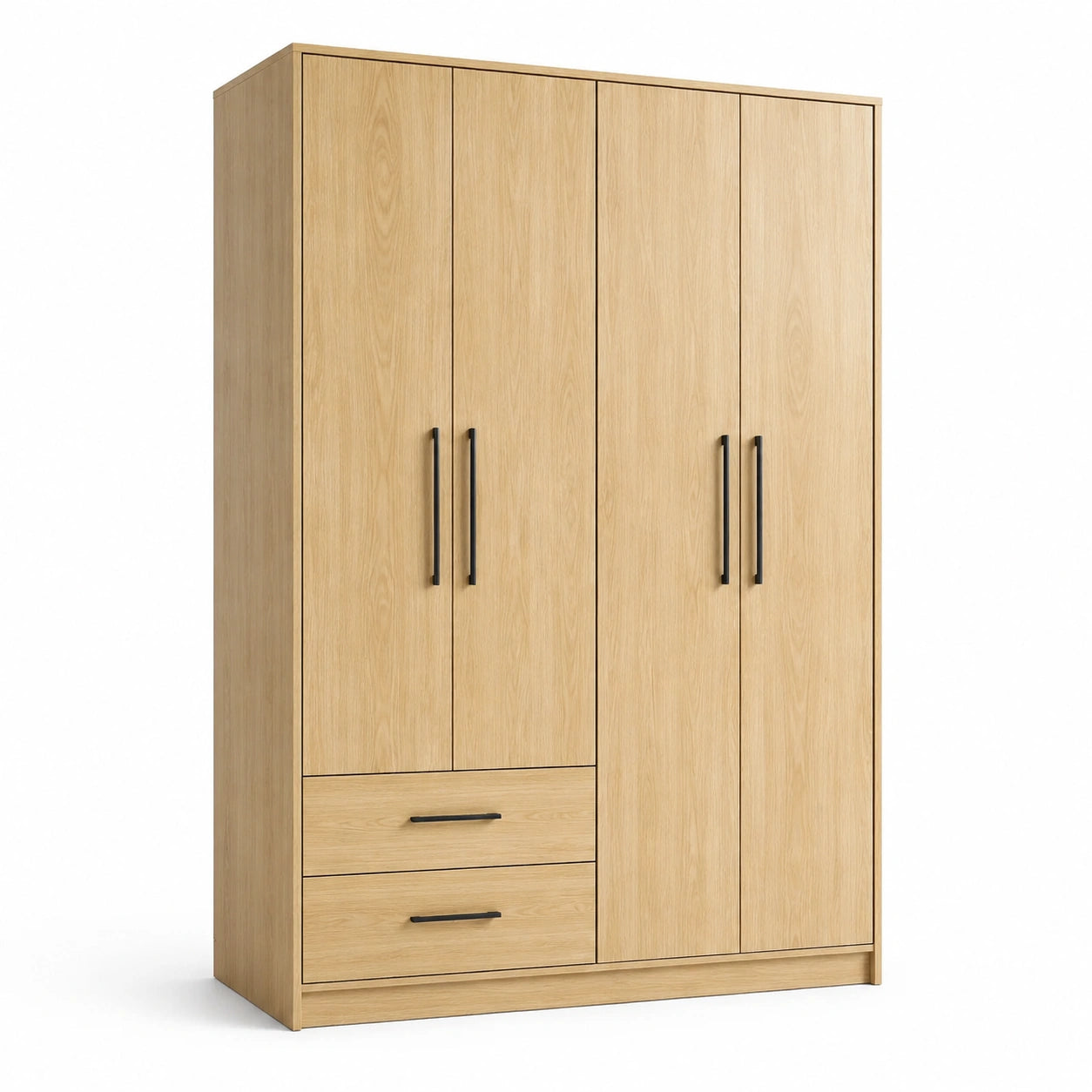 Armario de madera con 4 puertas y 2 cajones