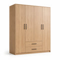 Armario de madera laminada con 4 puertas y 2 cajones