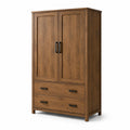 Armario de madera con 2 puertas y 2 cajones marrón 100x50x200 cm
