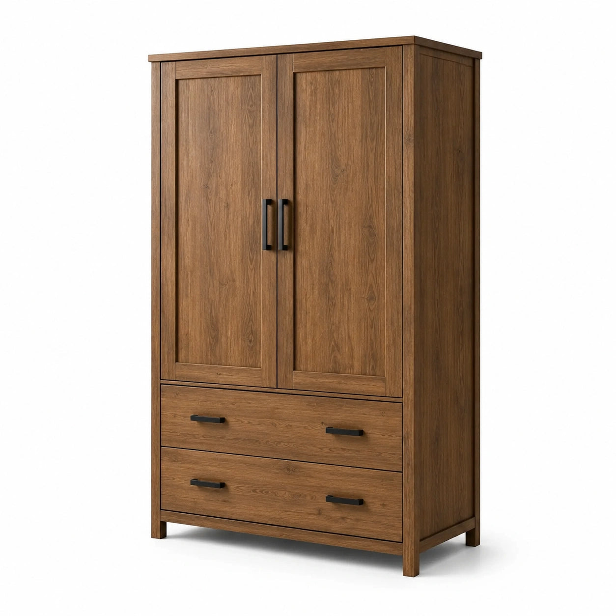 Armario de madera con 2 puertas y 2 cajones marrón 100x50x200 cm