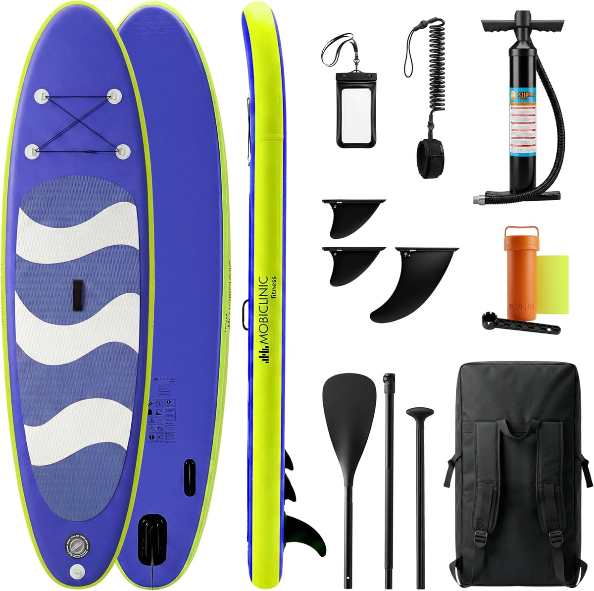 Tablas hinchables, 315 × 78 × 15 cm, 150kg, plegable, regulable, Mobiclinic, Funda para móvil, 315x78x15 cm, hasta 150kg