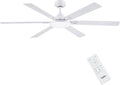 Ventiladores para el techo con lámpara, 153cm, blanco, Newday, con Luz y Mando