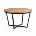 Mesa redonda de madera de roble y metal 120 cm