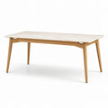 Mesa de comedor de mármol y roble 180x90x75 cm