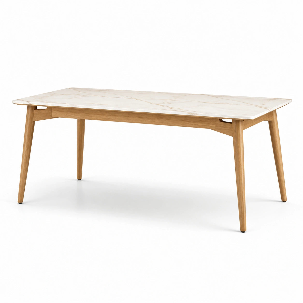 Mesa de comedor de mármol y roble 180x90x75 cm