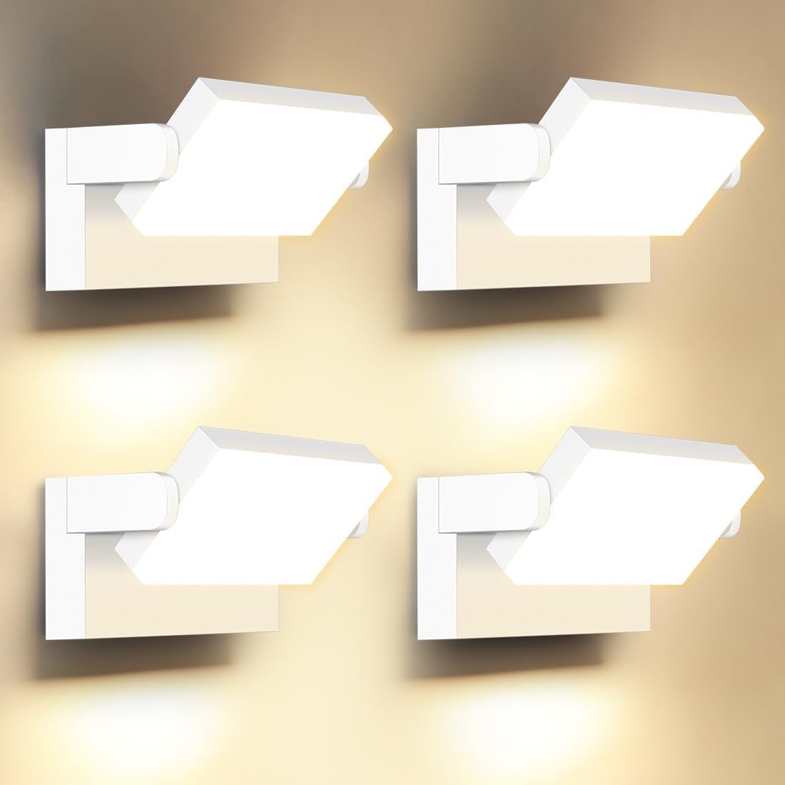 Apliques de exterior IP65, 4 unidades, 60W, con iluminación LED, ledmo