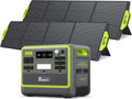 Generadores F2400, 200 W, 2048Wh, 2400W, inalámbrico, FOSSiBOT, 2 paneles solares de 200 W, Batería LiFePO4 de 2048Wh, Salida de 2400W CA (4800W Pico)