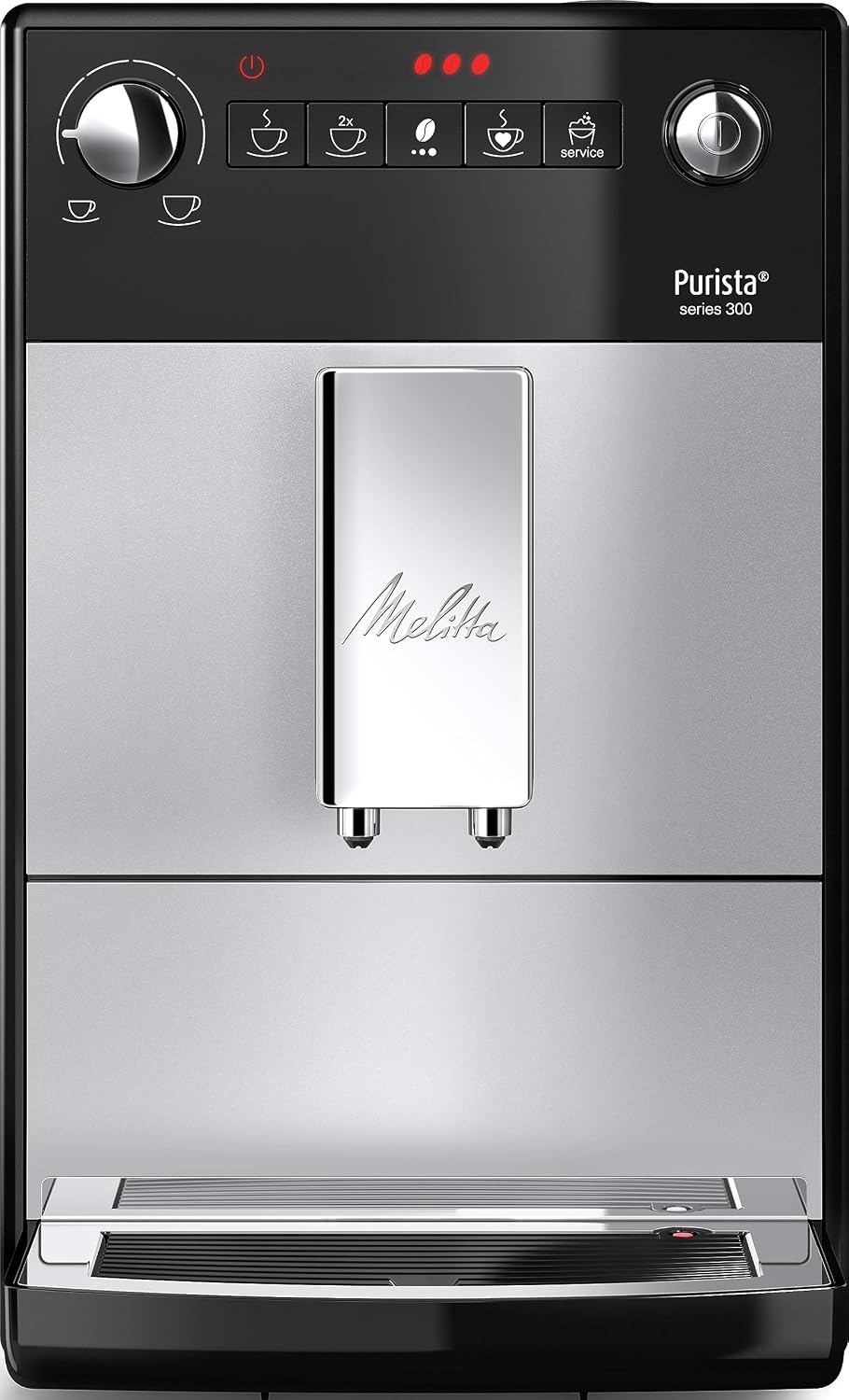 cafetera F230-101, 20 cm, plata, Melitta, Cafetera Automática con Molinillo Silencioso, 15 Bares