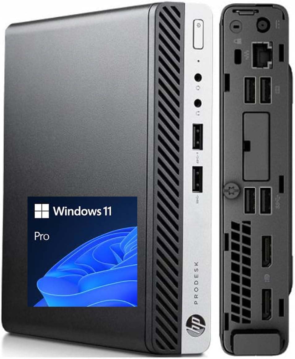 HP Ordenadores de sobremesa, HP ProDesk 400 G5 Mini Ordenador de sobremesa, Intel Core i5-9400T, 16 GB de RAM, 256 GB de SSD, sin Teclado ni ratón