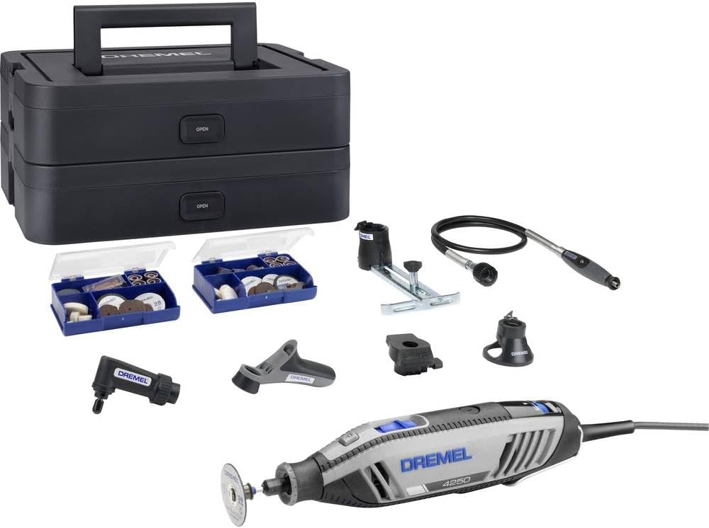 herramienta, 175W, Dremel, Velocidad 5.000, 35.000RPM, Kit Multiherramienta con 6 Complementos, 1 maletín Platinum BOX, 128 accesorios