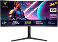 Monitores FV234, YEYIAN, YEYIAN Proact FV234 Monitor Gaming 34' Curvo WQHD (3440x1440), Panel VA 180Hz, 92% NTSC, Conectividad DP1.4 y HDMI 2.0
