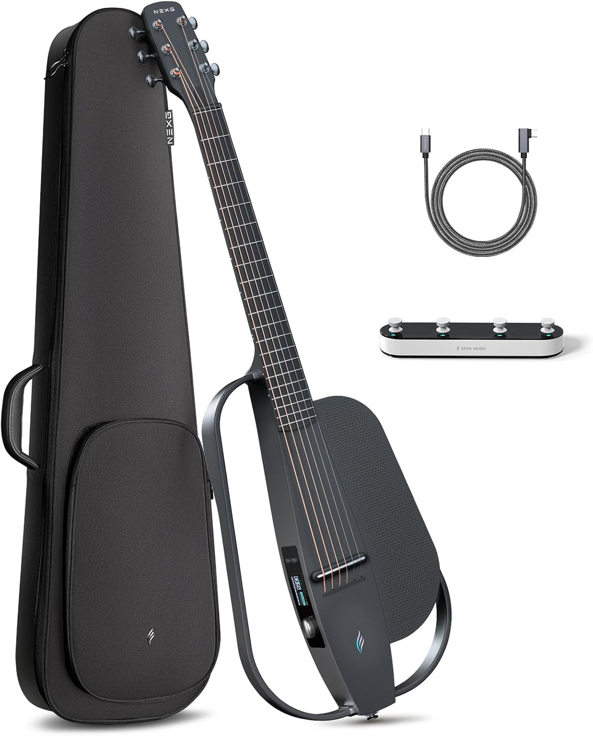 Guitarras electroacústicas, 80W, inalámbrico, negro, enya