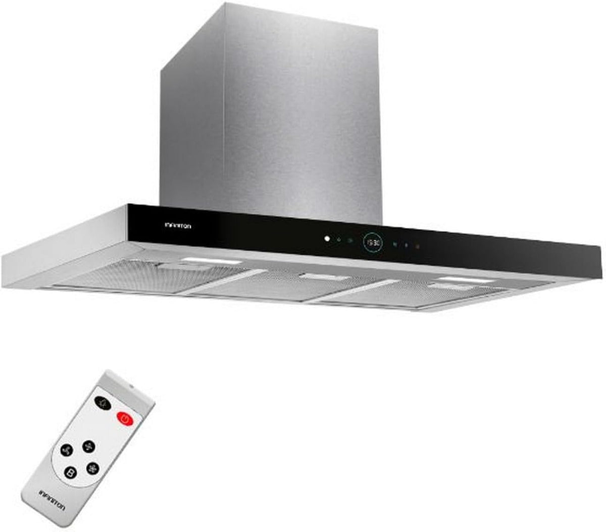Campanas de pared CMPT-A90I, 90 cm, INFINITON ELECTRONICS, Ancho 90 cm, 4 Niveles de potencia de succión