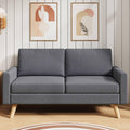 sofá, 146 cm, madera, gris, Blishom, Sofá de 2 Plazas Tapizado