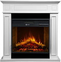 Chimeneas eléctricas, 88,6 cm, madera, blanco, Divina Fire, Chimenea eléctrica de suelo JEFFERSON de madera blanca 89, 5 x 90, 5 x 28