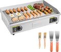 Planchas eléctricas, 725 × 400 mm, 4400 W, 300 °C, acero inoxidable, VEVOR, Control de Temperatura 50 a 300 °C, 4 Almohadillas para los Pies