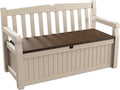 Bancos, 140 × 60 × 84 cm, 265L, beige, para el jardín, para la terraza, Keter, Capacidad 265L, 140 x 60 x 84 cm