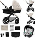 Sistemas de viaje MOOV2, 75 cm, plegable, gris, Kinderkraft, Cochecito para Bebé, para Recién Nacido, Desde el Nacimiento hasta los 3 Años
