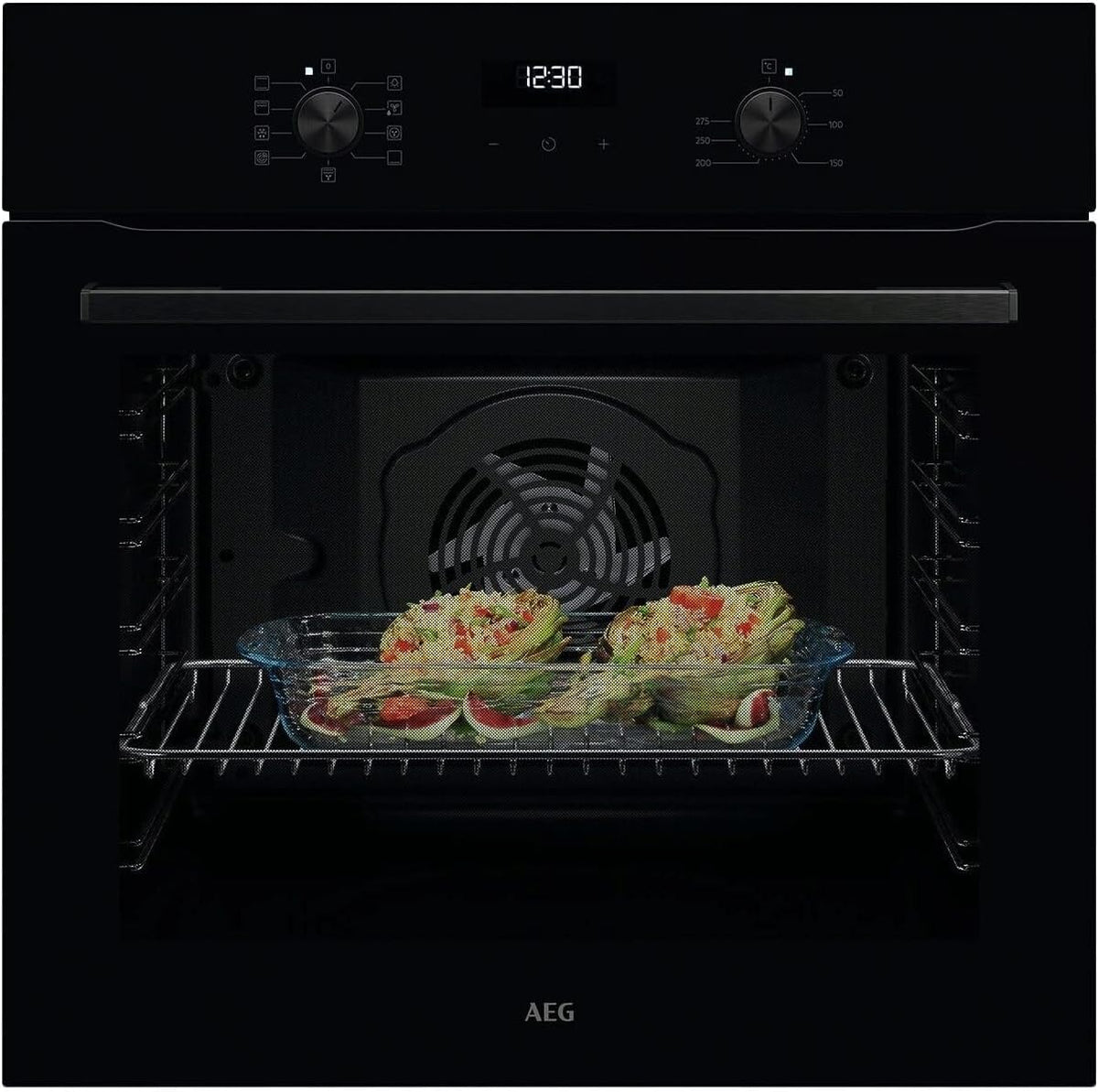 AEG TU5AB20WSK horno, 72 L, con iluminación LED, vidrio, negro, 7 Programas, Pantalla LED