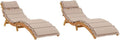 vidaXL Tumbonas, 184 × 55 × 65 cm, 2 unidades, madera maciza, gris