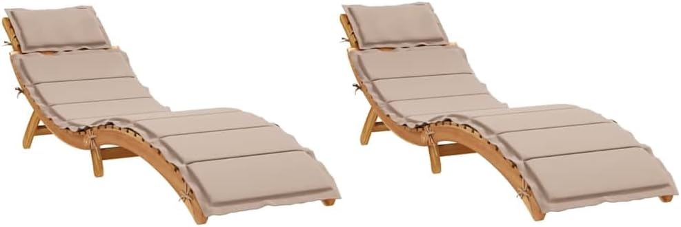 vidaXL Tumbonas, 184 × 55 × 65 cm, 2 unidades, madera maciza, gris