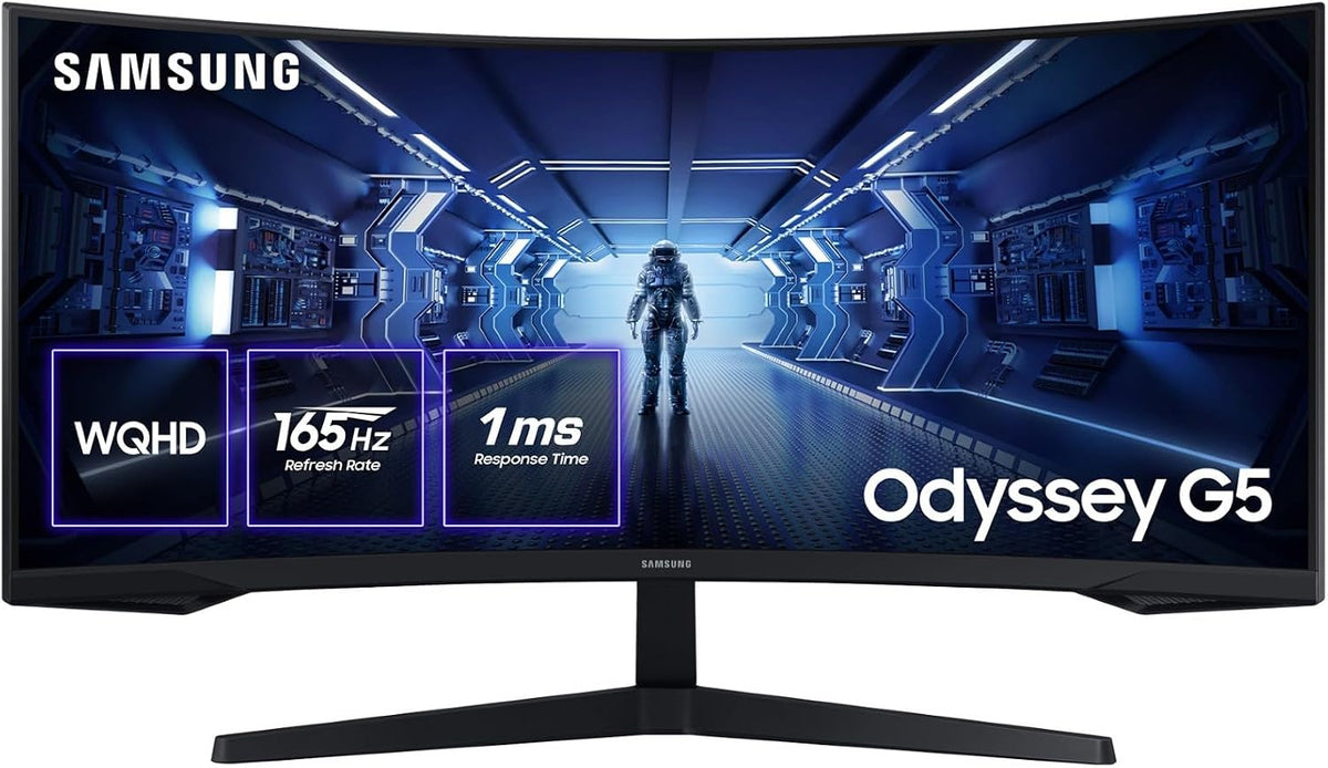 Samsung G55T Monitores, negro, Samsung Odyssey G55T Curved Gaming Monitor 34', 3440x1440, 165Hz, 1ms(G/G), 1000R, LC34G55TWWPXEN