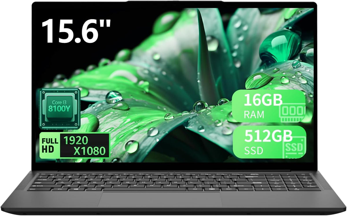 Portátiles tradicionales, para la oficina, Bouzerara, 6 Pulgadas Ordenador Portátil, 16GB RAM 512GB SSD Pc Portatil, Procesador Core hasta 3, 4 GHz