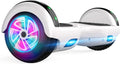 Patinetes autoequilibrio, con iluminación LED, blanco, SISIGAD, tabla flotante autoequilibrada de dos ruedas de 6