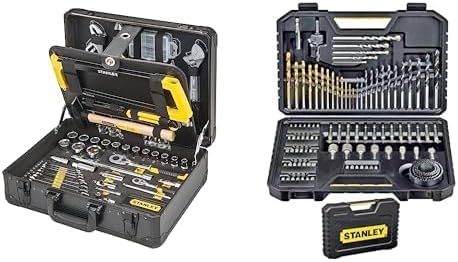 taladro STA7205-XJ, acero inoxidable, madera, negro, Stanley, STANLEY Maletín de Mantenimiento 142 Piezas