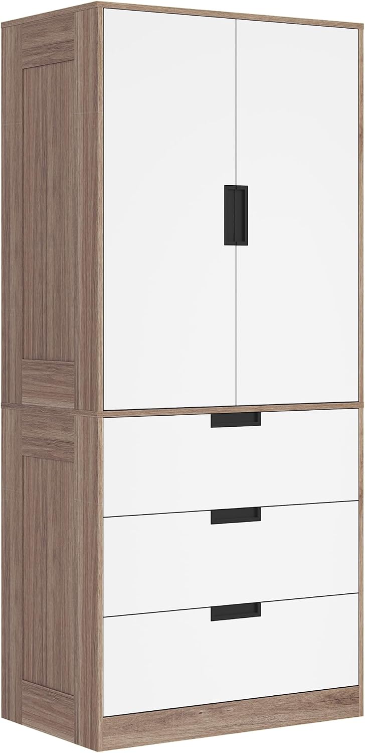 HOMCOM armario, 50 × 80 × 180cm, con cajones, marrón