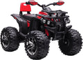 HOMCOM Vehículos eléctricos, Ø36 × 15 cm, 12V, rojo, HOMCOM Quad Eléctrico para Niños 12V con 2 Motores para 3, 5 Años Rojo