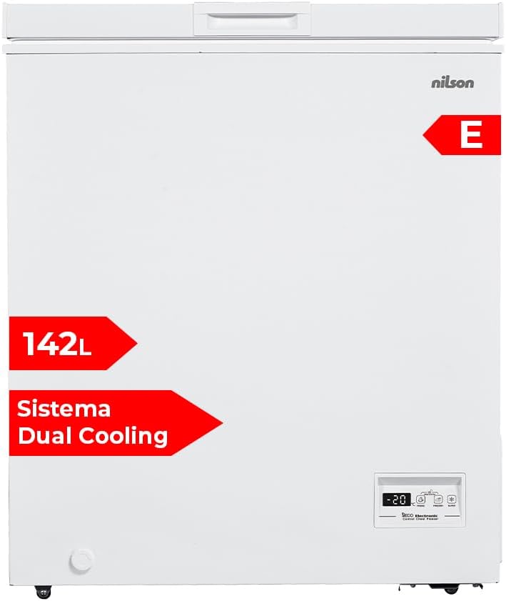 Congeladores horizontales NCH1500EDC, 84,65 × 63 × 55 cm, blanco, NILSON, 4 Star, 1 Cesta