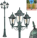 Farolas IP44, 245 cm, metal, vidrio, negro, para el jardín, hofstein, altura máx. 245 cm, 3 x E27