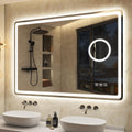 Espejos de aumento de pared, 100 × 70cm, con iluminación LED, S'bagno, 5 aumentos