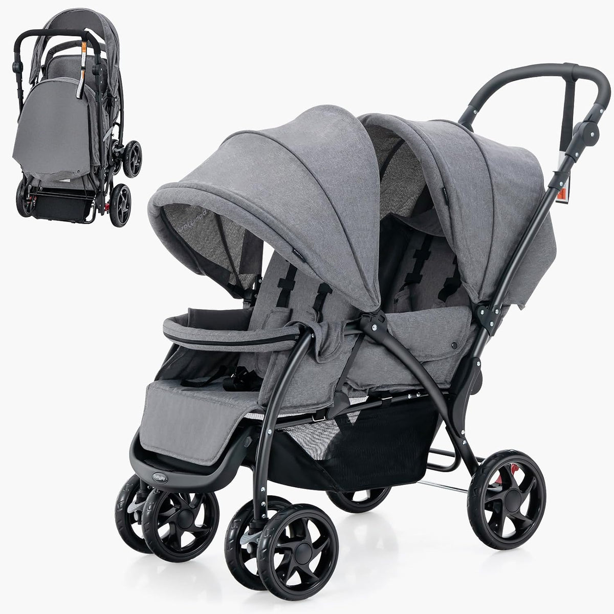 silla, 123 × 57 × 110 cm, plegable, gris, LIFEZEAL, 3 Posiciones (Gris)