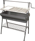 barbacoa, 100cm, metal, Megalsa, Barbacoa Metalica con Parrilla y Plancha 100cm INOX