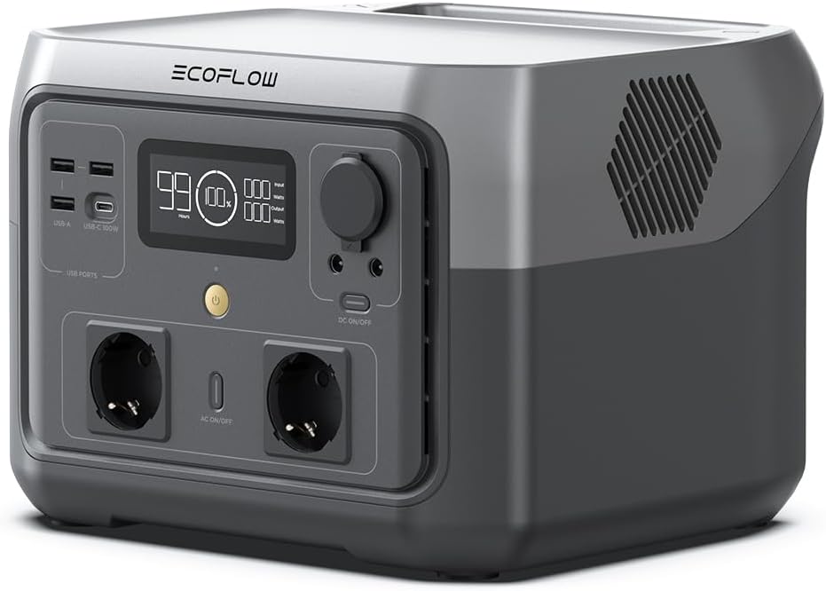 Generadores, 270 × 260 × 196mm, 512 Wh, EF ECOFLOW, Estación de energía portátil ECOFLOW RIVER 2 MAX 512 Wh