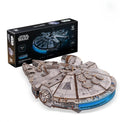 Puzzles 3D, con iluminación LED, madera, UGEARS, UGEARS Star Wars Millennium Falcon Puzzle 3D, Maqueta de Madera para Adultos