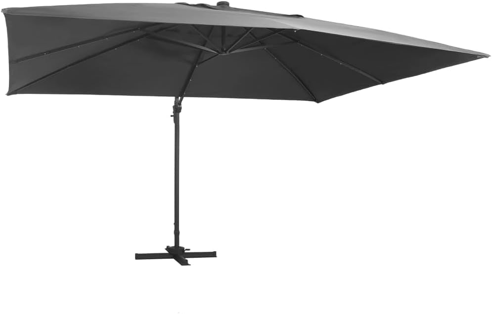 vidaXL Sombrillas, 4 × 3 m, con iluminación LED, aluminio