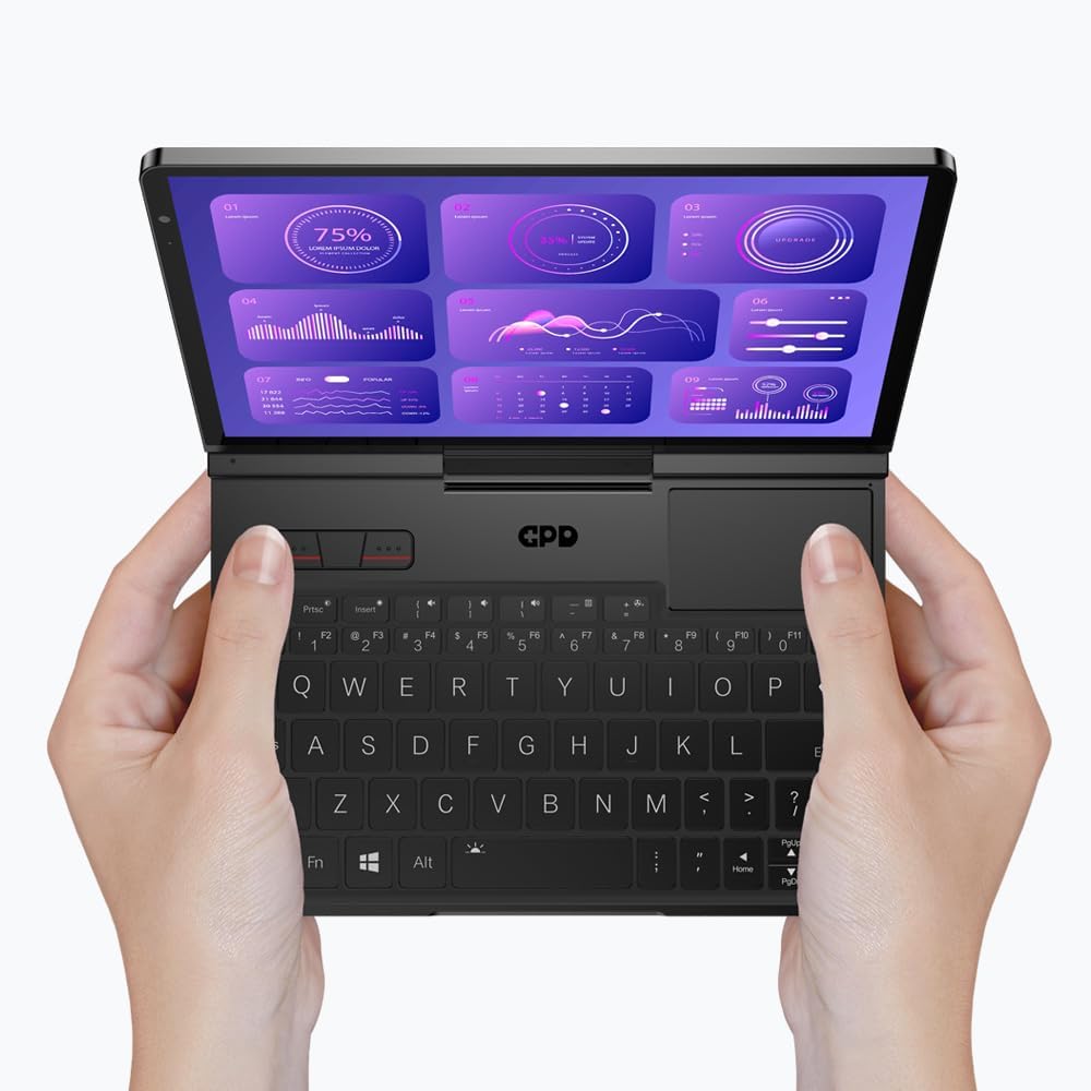 Portátiles 2 en 1, aluminio, GPD, GPD Pocket 4 (8840U) Ultra Mobile PC de aluminio con Windows 11, pantalla 8.8 Ultra HD giratoria 180°, Ryzen 7 8840U