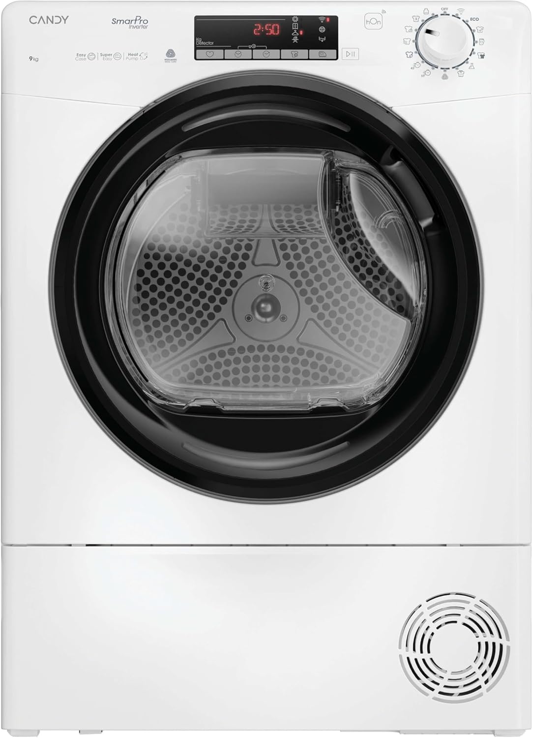 Secadoras con bomba de calor EH9N4TBE-S, 850 mm, con WiFi, control inteligente, blanco, CANDY, Candy Smart Pro Inverter CRO EH9N4TBE-S, Secadora 9KG