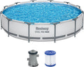 Bestway piscina, 366 × 76 cm, gris, Steel Pro MAX Frame - Juego de con Bomba