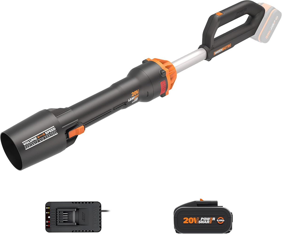 Sopladores de hojas WG543E, 20V, inalámbrico, para el jardín, WORX, superligero 1, 209Km/h, para Limpieza de Jardines