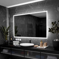 Espejos de aumento de pared, 120 × 90 cm, con iluminación LED, Alasta, Espejo Baño con Luz